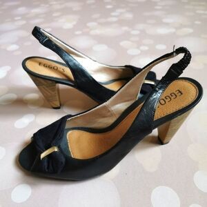 🇧🇷 Open toe 9 black shoes with 2" heels